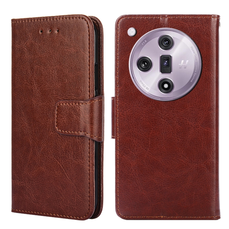 

For OPPO Find X7 Crystal Texture Leather Phone Case(Brown)
