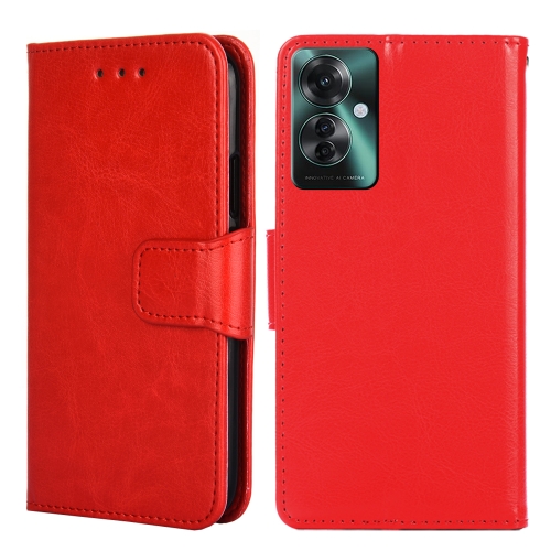 

For OPPO Reno11 F 5G Crystal Texture Leather Phone Case(Red)