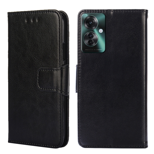 

For OPPO Reno11 F 5G Crystal Texture Leather Phone Case(Black)