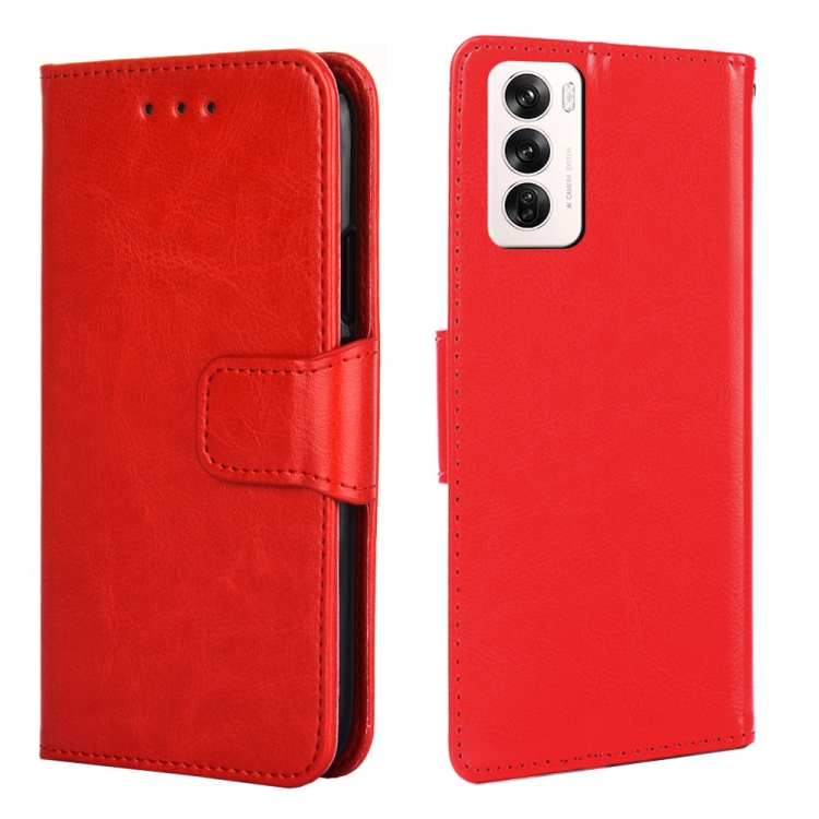 

For OPPO Reno12 5G Global Crystal Texture Leather Phone Case(Red)