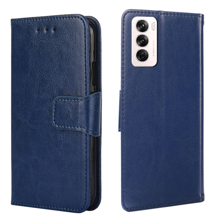 

For OPPO Reno12 5G Global Crystal Texture Leather Phone Case(Royal Blue)