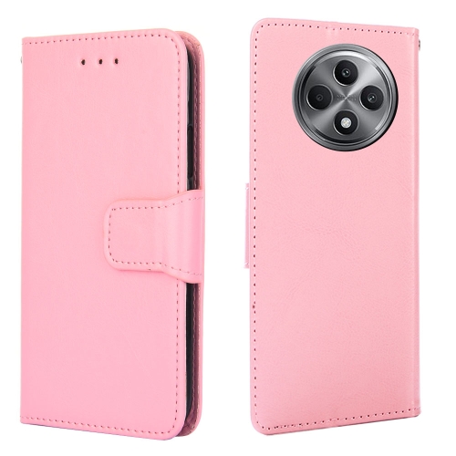 

For OPPO Reno12 F 5G Crystal Texture Leather Phone Case(Pink)