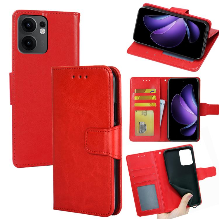 

For OPPO Reno13 F 5G / 4G Crystal Texture Leather Phone Case(Red)