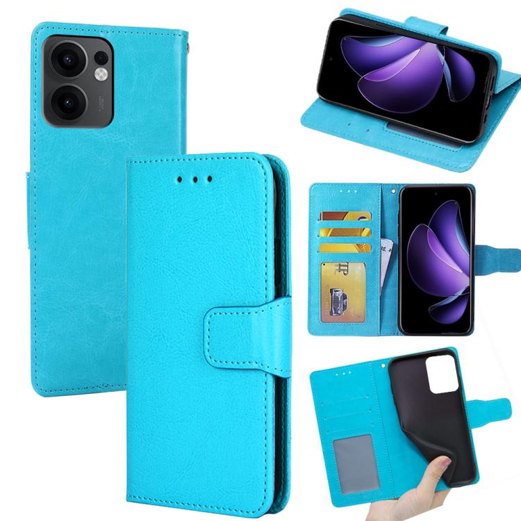 

For OPPO Reno13 F 5G / 4G Crystal Texture Leather Phone Case(Sky Blue)