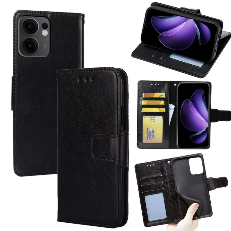

For OPPO Reno13 F 5G / 4G Crystal Texture Leather Phone Case(Black)