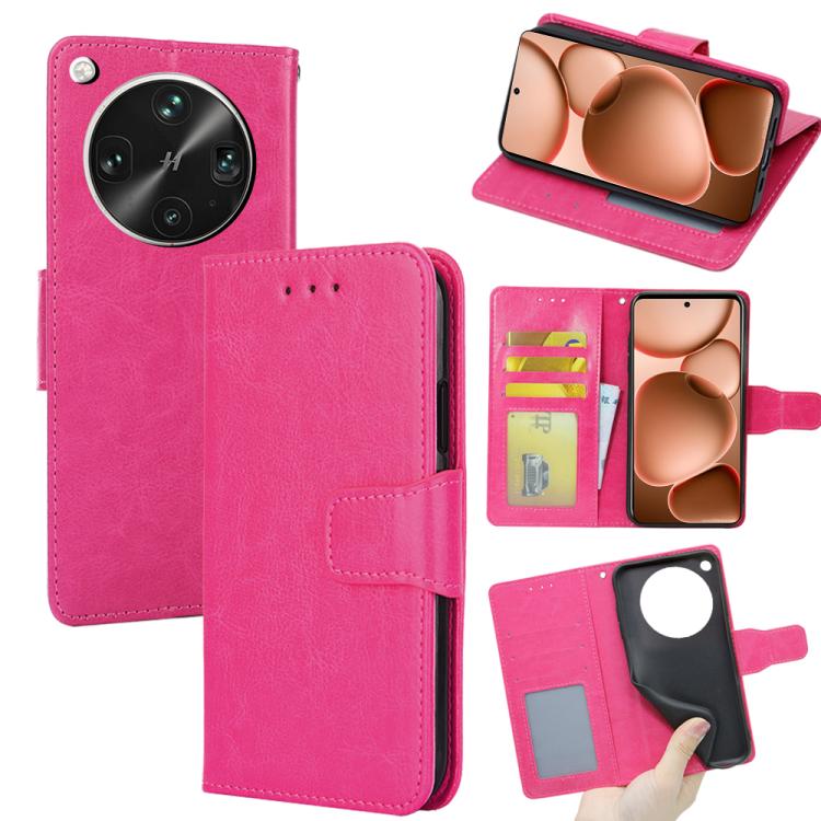 

For OPPO Find X8 Ultra 5G Crystal Texture Leather Phone Case(Rose Red)