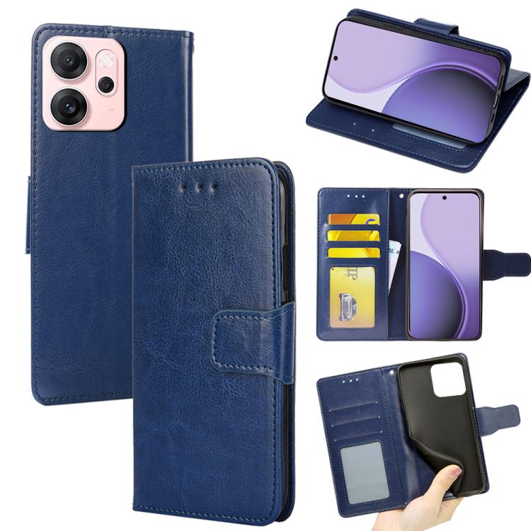 

For OPPO Reno14 F 5G Crystal Texture Leather Phone Case(Royal Blue)