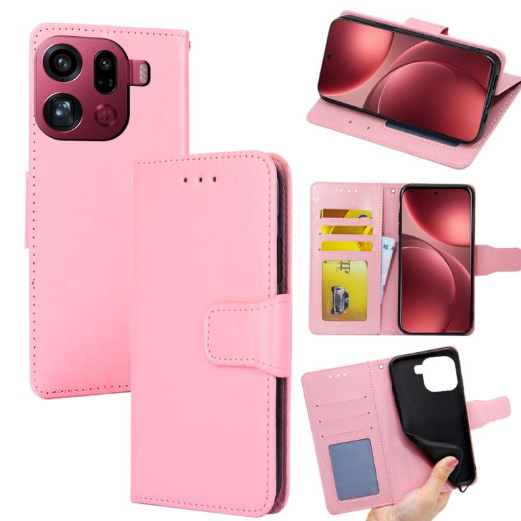 

For OPPO Find X9 Pro 5G Crystal Texture Leather Phone Case(Pink)