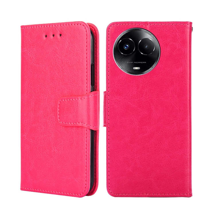 

For Realme 11 5G Global Crystal Texture Leather Phone Case(Rose Red)