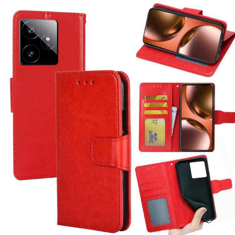 

For Realme GT 7 5G Crystal Texture Leather Phone Case(Red)