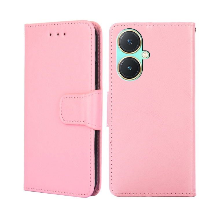 

For vivo Y27 4G Crystal Texture Leather Phone Case(Pink)