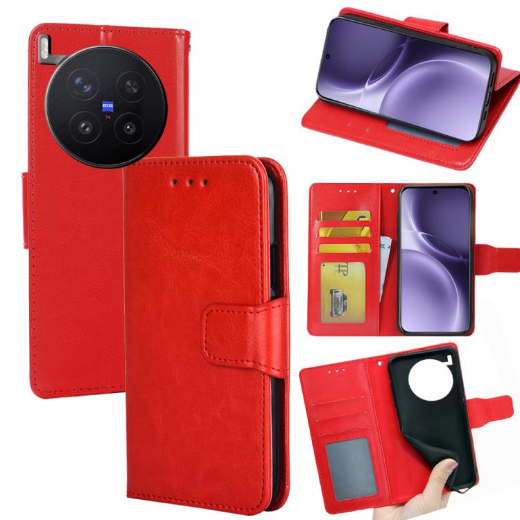 

For vivo X300 Pro 5G Crystal Texture Leather Phone Case(Red)
