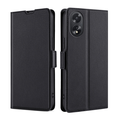 

For OPPO A38 4G / A18 4G Ultra-thin Voltage Side Buckle Horizontal Flip Leather Phone Case(Black)