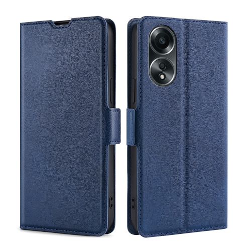 

For OPPO A58 4G Ultra-thin Voltage Side Buckle Horizontal Flip Leather Phone Case(Blue)