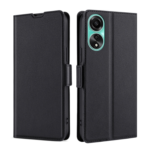 

For OPPO A78 4G Ultra-thin Voltage Side Buckle Horizontal Flip Leather Phone Case(Black)