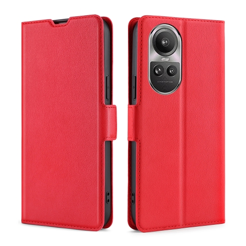 

For OPPO Reno10 5G / Pro 5G Global Ultra-thin Voltage Side Buckle Horizontal Flip Leather Phone Case(Red)