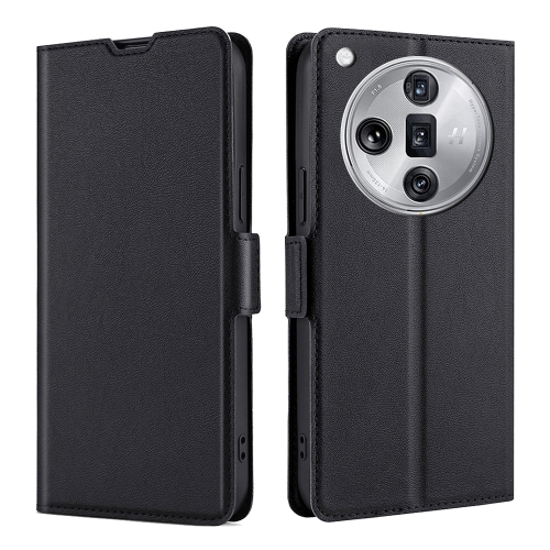 

For OPPO Find X7 Ultra 5G Ultra-thin Voltage Side Buckle Horizontal Flip Leather Phone Case(Black)