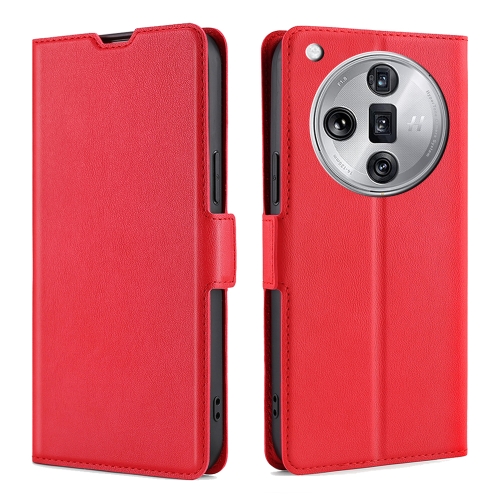 

For OPPO Find X7 Ultra 5G Ultra-thin Voltage Side Buckle Horizontal Flip Leather Phone Case(Red)
