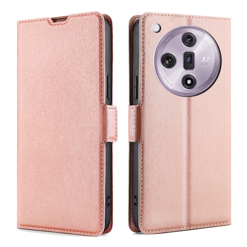

For OPPO Find X7 5G Ultra-thin Voltage Side Buckle Horizontal Flip Leather Phone Case(Rose Gold)