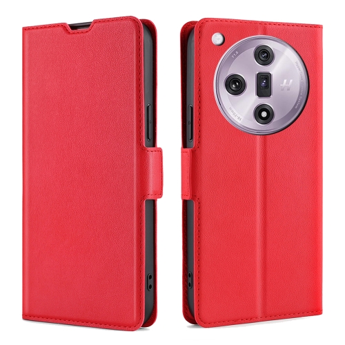 

For OPPO Find X7 5G Ultra-thin Voltage Side Buckle Horizontal Flip Leather Phone Case(Red)