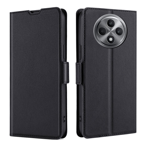 

For OPPO Reno12 F 5G Ultra-thin Voltage Side Buckle Horizontal Flip Leather Phone Case(Black)