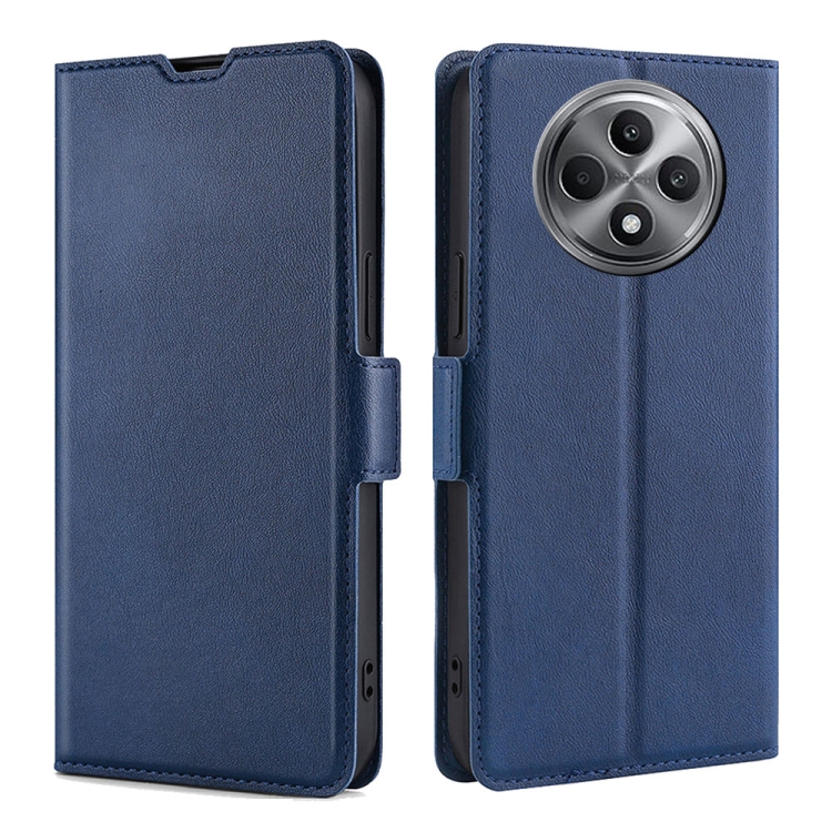 

For OPPO Reno12 F 5G Ultra-thin Voltage Side Buckle Horizontal Flip Leather Phone Case(Blue)