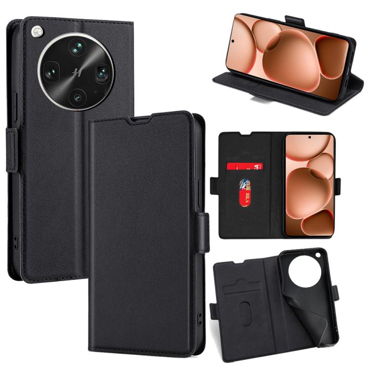 

For OPPO Find X8 Ultra 5G Ultra-thin Voltage Side Buckle Horizontal Flip Leather Phone Case(Black)