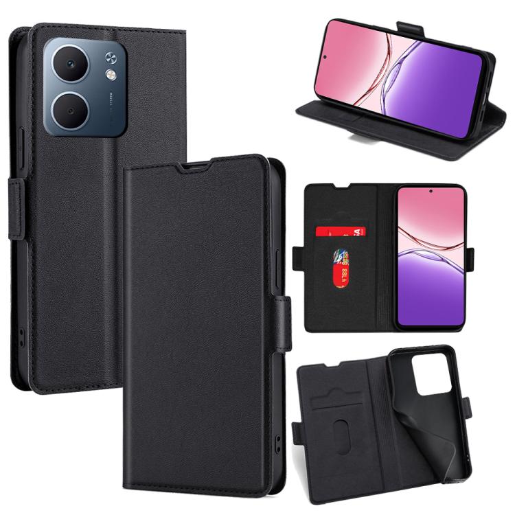 

For OPPO A5x 5G Global Ultra-thin Voltage Side Buckle Horizontal Flip Leather Phone Case(Black)