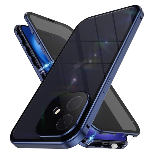 

For iPhone 16 Anti-peeping Magnetic Double-sided Tempered Glass Phone Case(Blue)