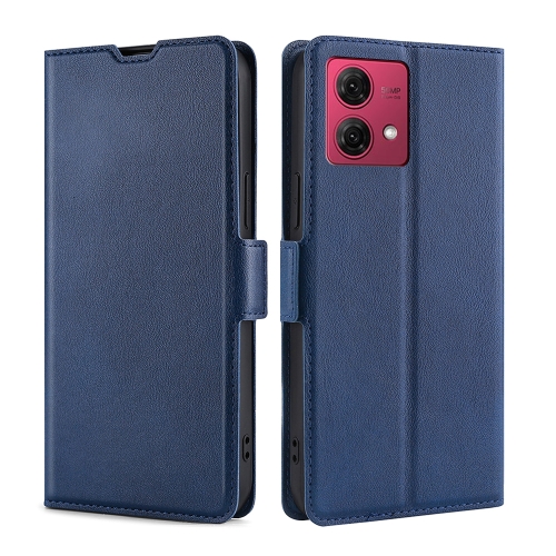 

For Motorola Moto G84 5G Ultra-thin Voltage Side Buckle Horizontal Flip Leather Phone Case(Blue)