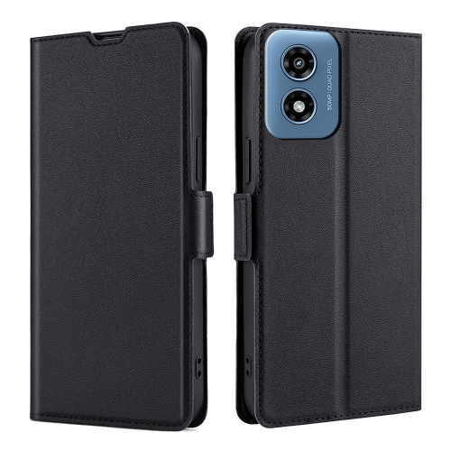 

For Motorola Moto G Play 4G 2024 Ultra-thin Voltage Side Buckle Horizontal Flip Leather Phone Case(Black)