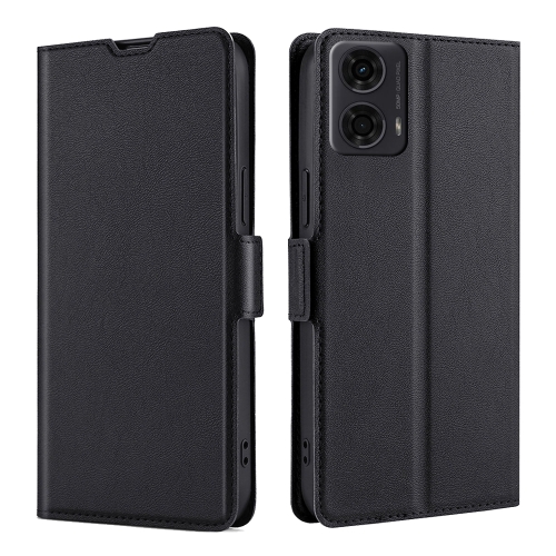 

For Motorola Moto G24 4G Ultra-thin Voltage Side Buckle Horizontal Flip Leather Phone Case(Black)