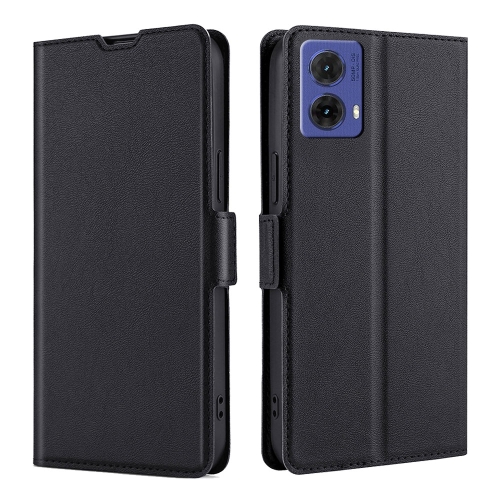 

For Motorola Moto G85 5G Ultra-thin Voltage Side Buckle Horizontal Flip Leather Phone Case(Black)