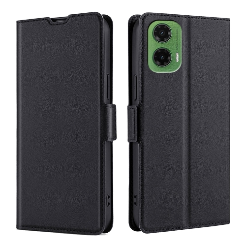 

For Motorola Moto G35 5G Ultra-thin Voltage Side Buckle Horizontal Flip Leather Phone Case(Black)