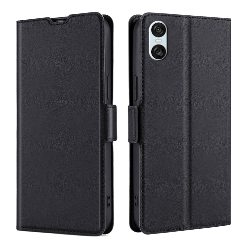 

For Sony Xperia 10 VI Ultra-thin Voltage Side Buckle Horizontal Flip Leather Phone Case(Black)