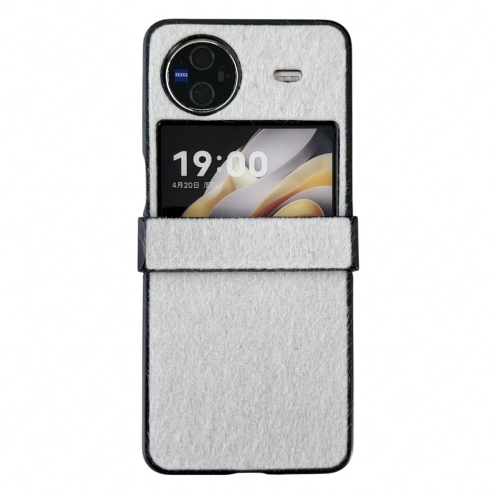 

For vivo X Flip Hinge Plush PC Phone Case(White)