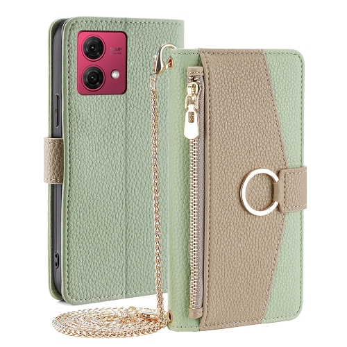 

For Motorola Moto G84 5G Crossbody Litchi Texture Leather Phone Case(Green)