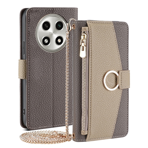 

For OPPO A2 Pro 5G Crossbody Litchi Texture Leather Phone Case(Grey)