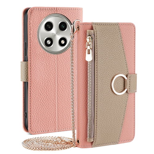 

For OPPO A2 Pro 5G Crossbody Litchi Texture Leather Phone Case(Pink)