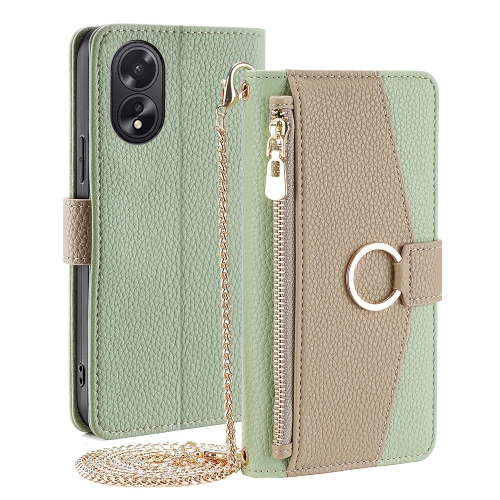

For OPPO A38 4G / A18 4G Crossbody Litchi Texture Leather Phone Case(Green)
