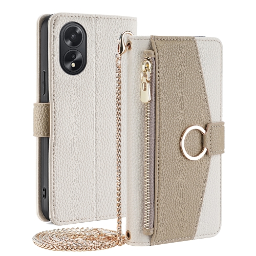 

For OPPO A38 4G / A18 4G Crossbody Litchi Texture Leather Phone Case(White)