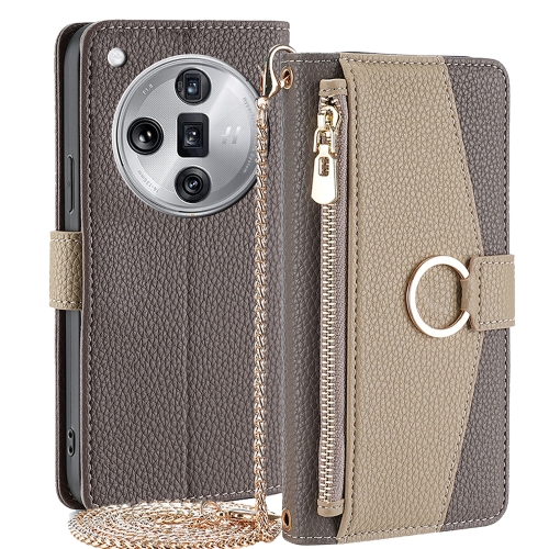 

For OPPO Find X7 Ultra 5G Crossbody Litchi Texture Leather Phone Case(Grey)