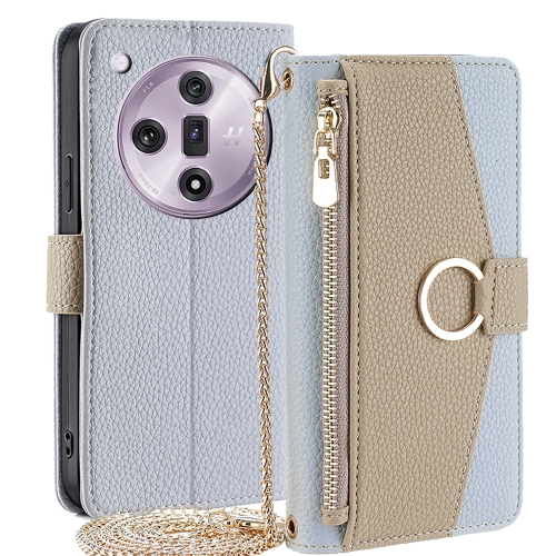 

For OPPO Find X7 5G Crossbody Litchi Texture Leather Phone Case(Blue)