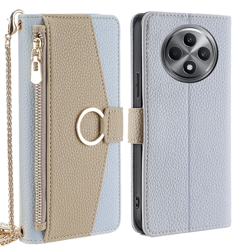 

For OPPO Reno12 F 5G Crossbody Litchi Texture Leather Phone Case(Blue)