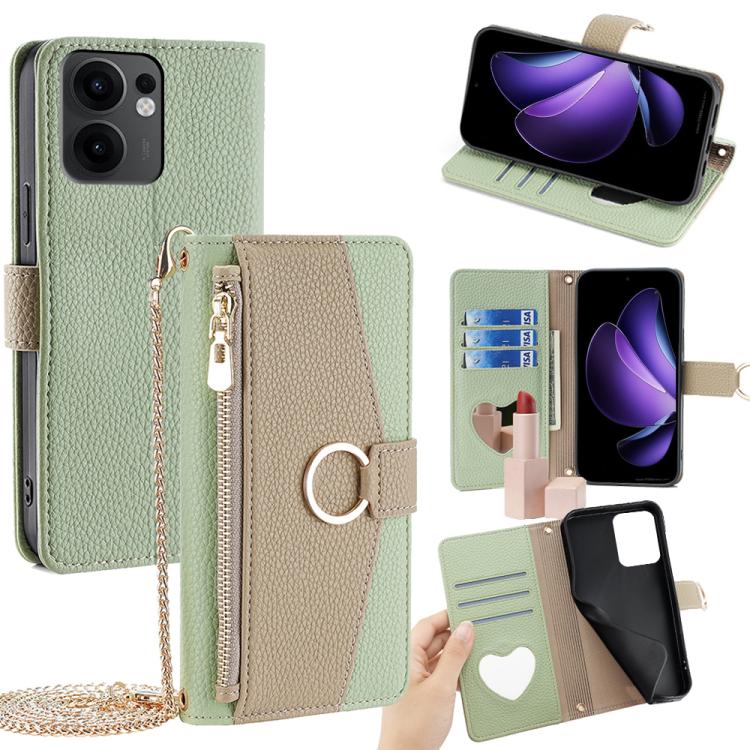 

For OPPO Reno13 F 5G / 4G Crossbody Litchi Texture Leather Phone Case(Green)