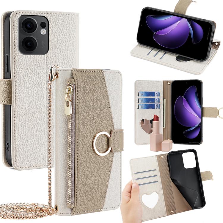 

For OPPO Reno13 F 5G / 4G Crossbody Litchi Texture Leather Phone Case(White)