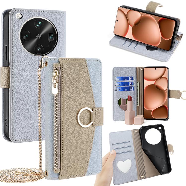 

For OPPO Find X8 Ultra 5G Crossbody Litchi Texture Leather Phone Case(Blue)