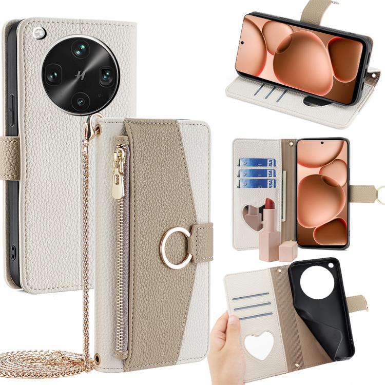 

For OPPO Find X8 Ultra 5G Crossbody Litchi Texture Leather Phone Case(White)
