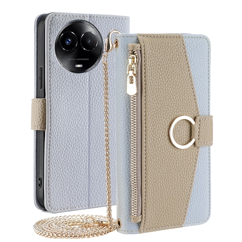 

For Realme 11 5G Global / 11x Crossbody Litchi Texture Leather Phone Case(Blue)