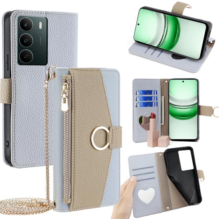 

For Realme C71 4G Crossbody Litchi Texture Leather Phone Case(Blue)